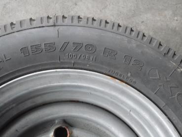 Komplettrad 155/70 R12, LK: 5x160 mm, ML: 112 mm PKW Anhänger, LW Anhänger