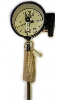 Quecksilber Federthermometer 0 - 100 °C Grad - DDR