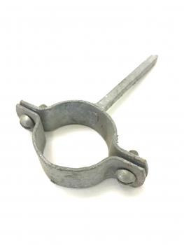 10x Rohrschelle Ø 39 - 43 mm - 2-teilig mit Schaft z. anschlagen verzinkt Rohrschellen