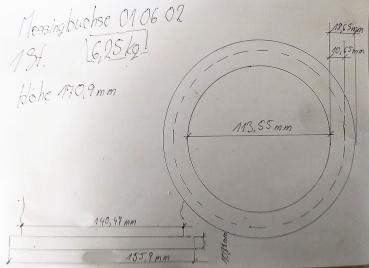 1x Buchse Messing Gleitlager Flanschbuchse 140.5 x 171 mm