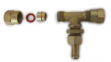 50x T-Einschraubverschraubung Fitting T-Stück M22 x 1,5  (außen/außen/außen) mit Schlaucheinsatz Bremse/Druckluft