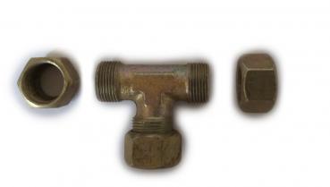 40x T-Einschraubverschraubung Fitting  T-Stück M22x1.5 (außen/außen/außen) Bremse / Druckluft