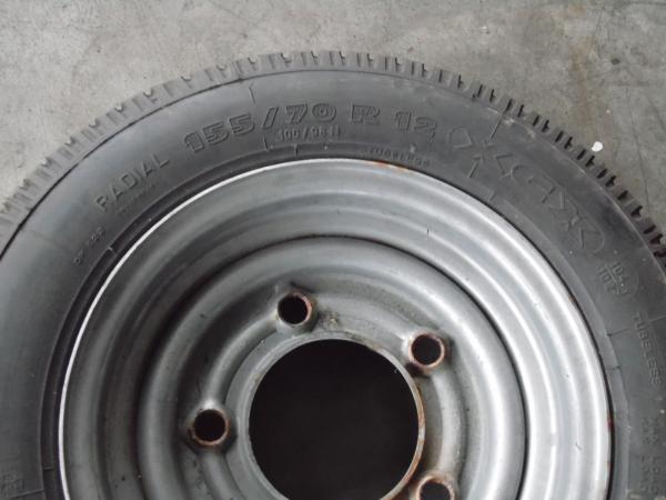 Komplettrad 155/70 R12, LK: 5x160 mm, ML: 112 mm PKW Anhänger, LW Anhänger