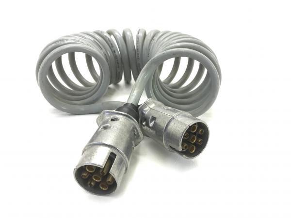 Spiralkabel 2,8 m 7polig Stecker/Stecker Anhängerkabel Lkw Verlängerungskabel