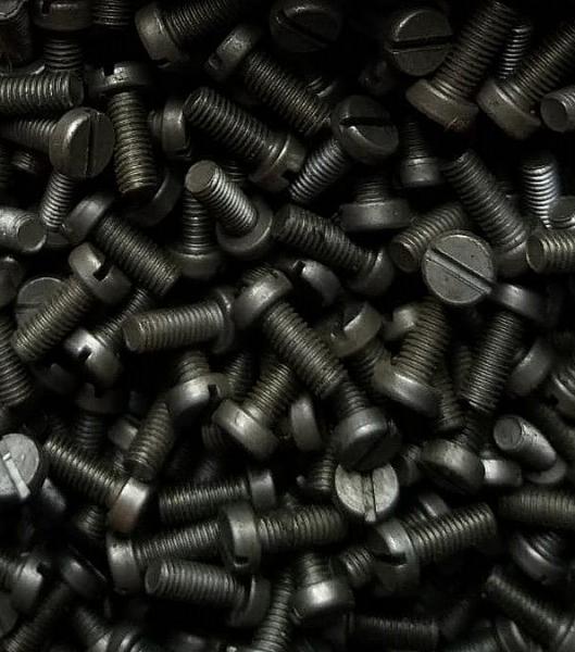 100 Stück Zylinderschraube mit Schlitz M5 x 12 mm - schwarz