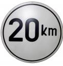 DDR Ostalgie 20 km Schild Kfz - rund