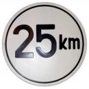 DDR Ostalgie 25 km Schild Kfz - rund